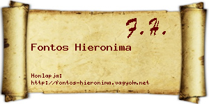 Fontos Hieronima névjegykártya